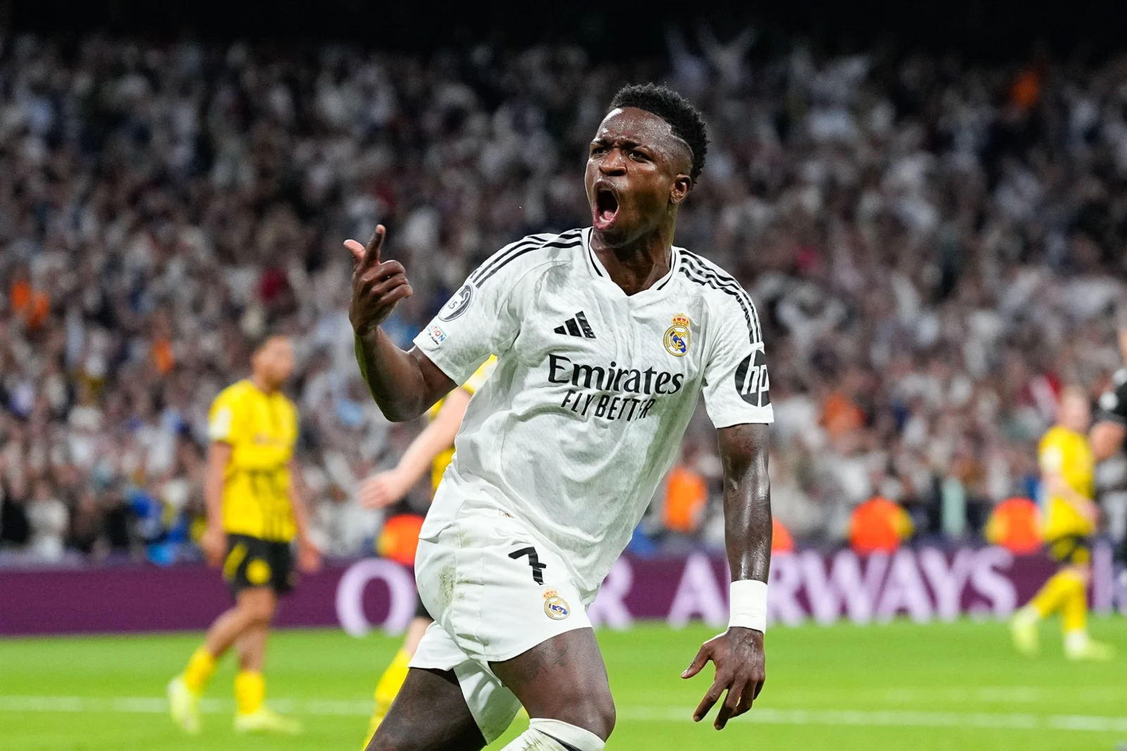 Celebración en un partido del Real Madrid